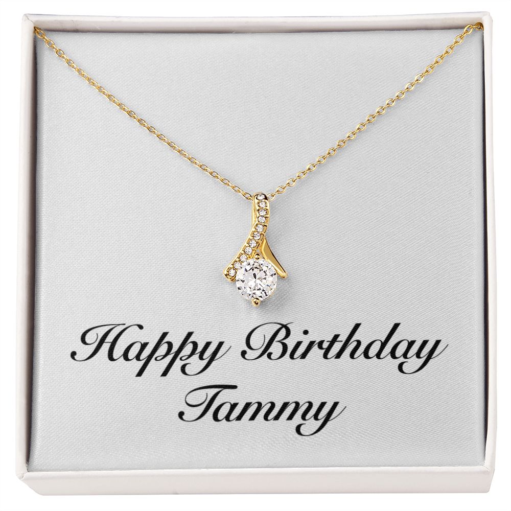 Happy Birthday Tammy - 18K Yellow Gold Finish Alluring Beauty Necklace