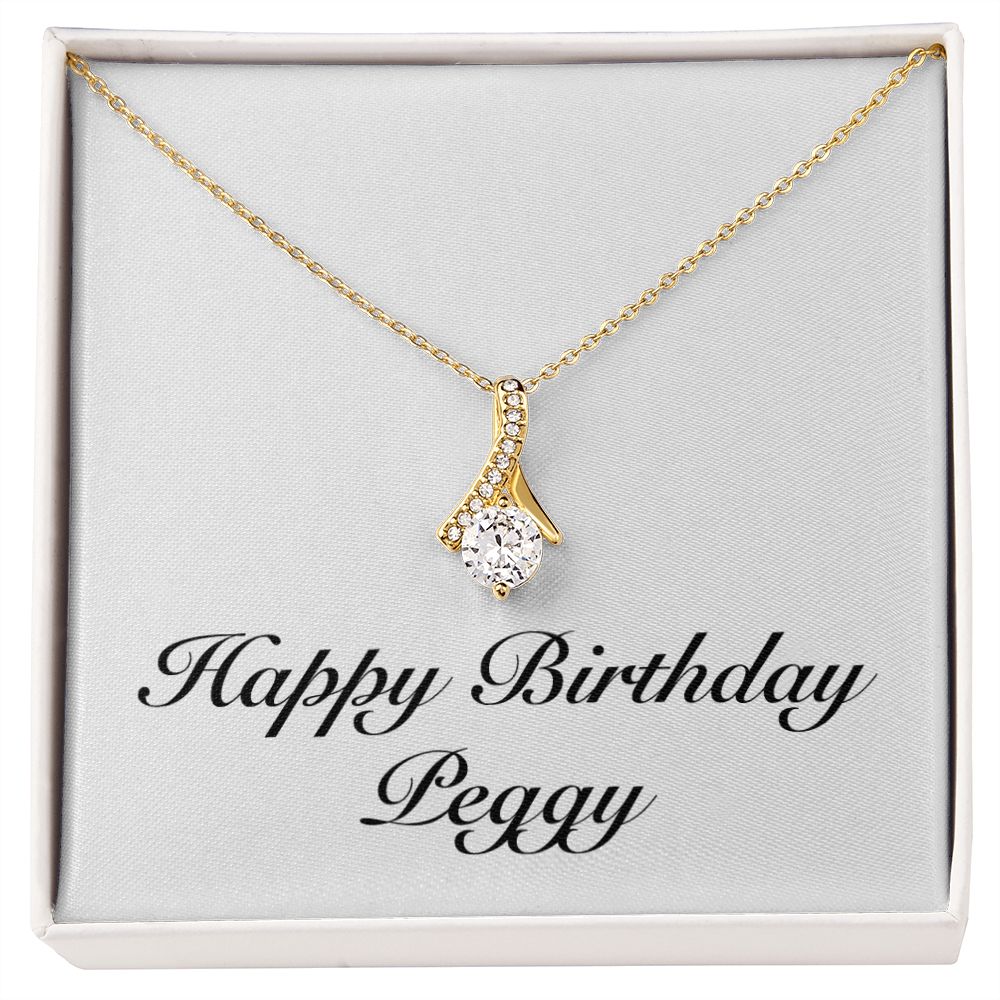 Happy Birthday Peggy - 18K Yellow Gold Finish Alluring Beauty Necklace