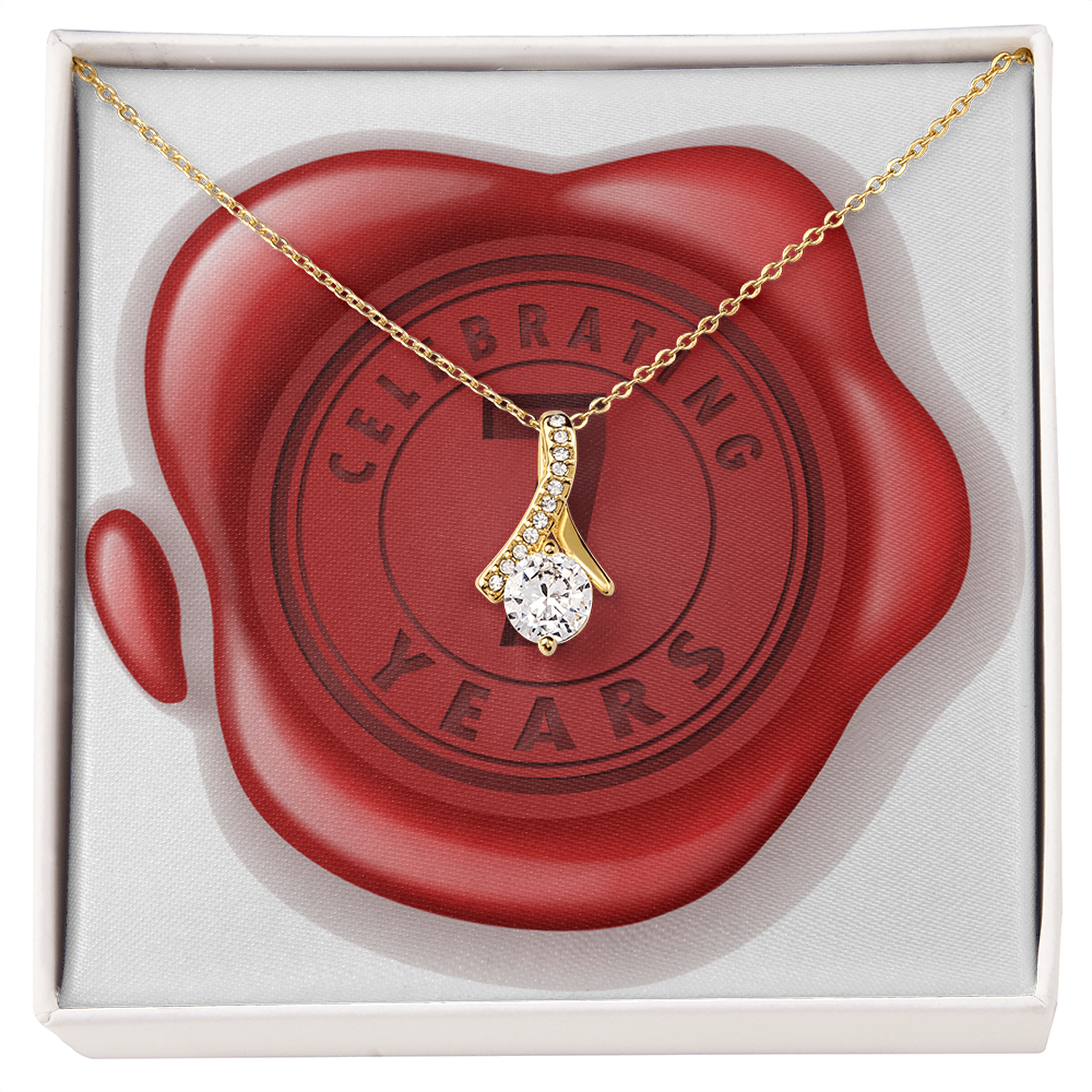 Celebrating 07 Years Anniversary - 18K Yellow Gold Finish Alluring Beauty Necklace
