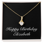Happy Birthday Elizabeth v2 - 18K Yellow Gold Finish Alluring Beauty Necklace