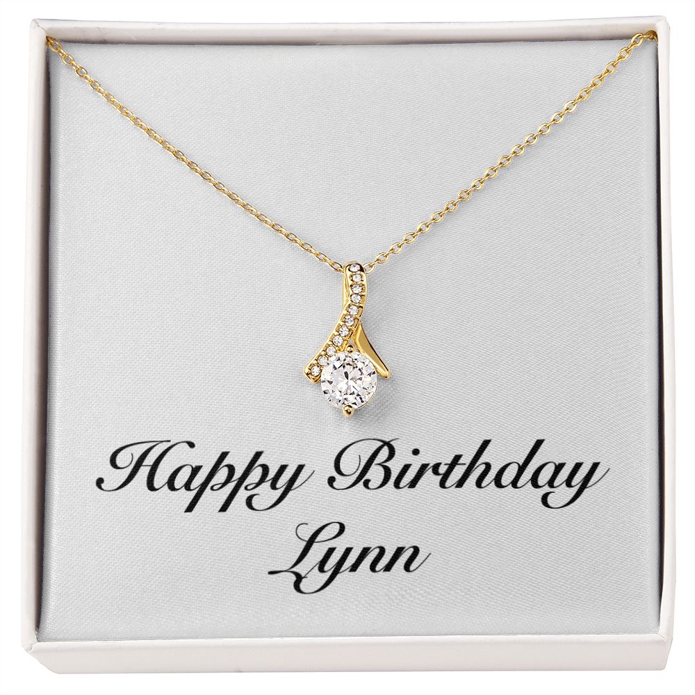 Happy Birthday Lynn - 18K Yellow Gold Finish Alluring Beauty Necklace