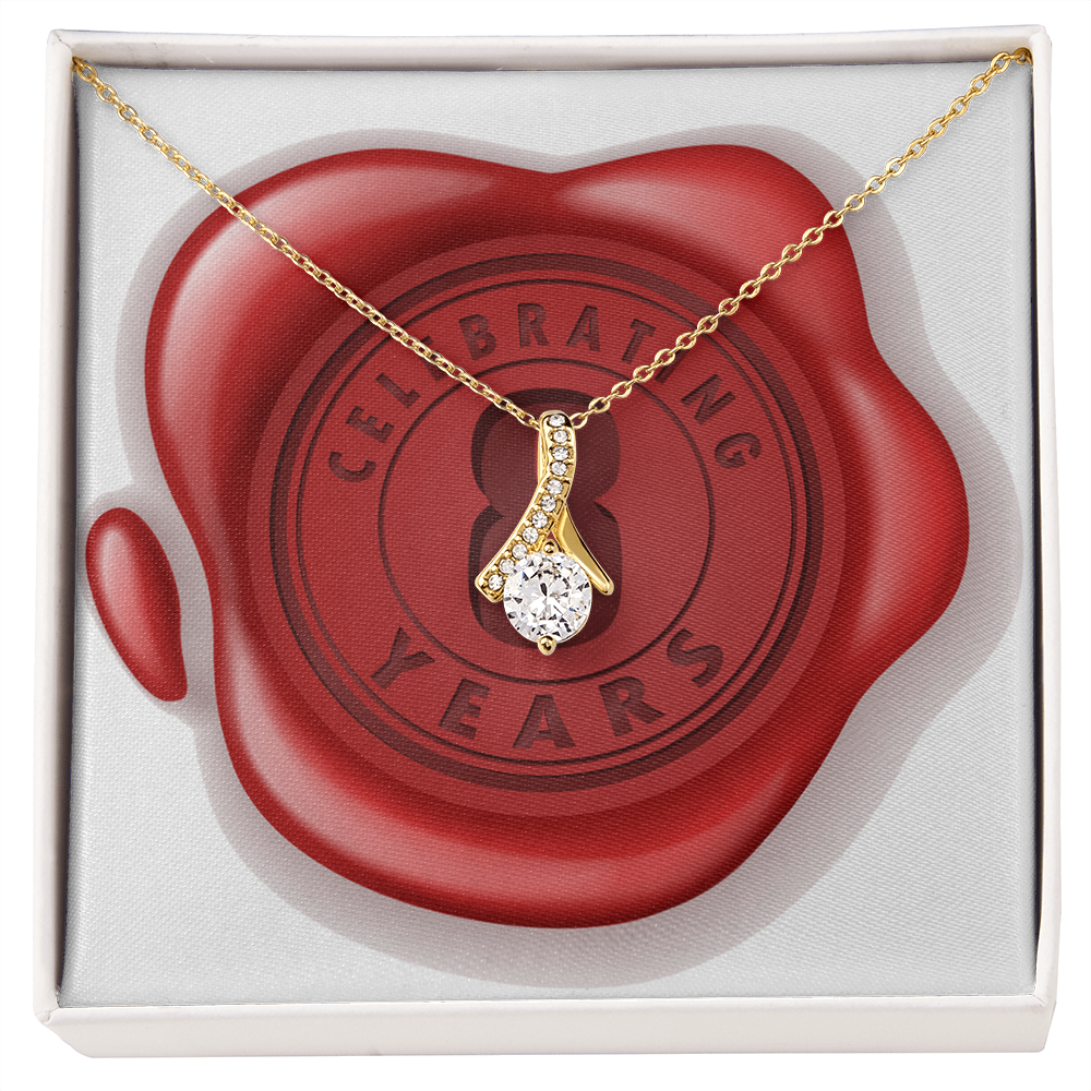Celebrating 08 Years Anniversary - 18K Yellow Gold Finish Alluring Beauty Necklace