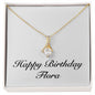 Happy Birthday Flora - 18K Yellow Gold Finish Alluring Beauty Necklace
