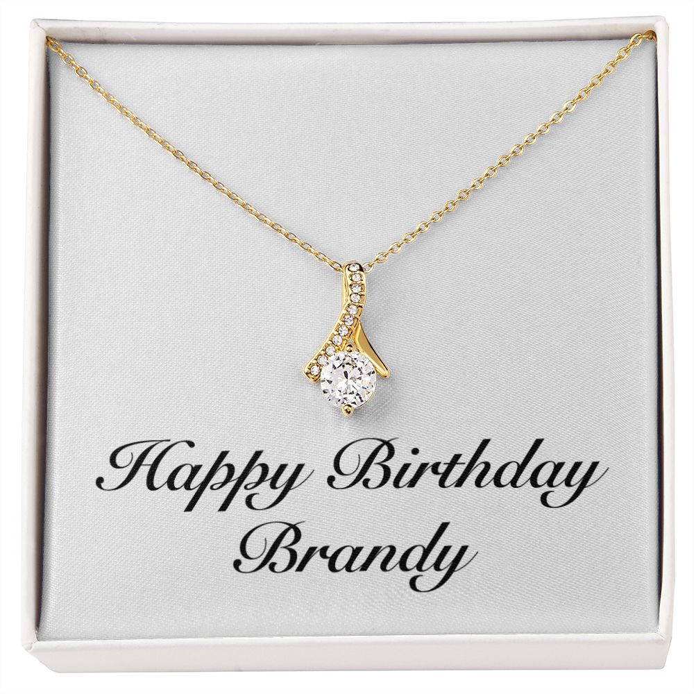 Happy Birthday Brandy - 18K Yellow Gold Finish Alluring Beauty Necklace