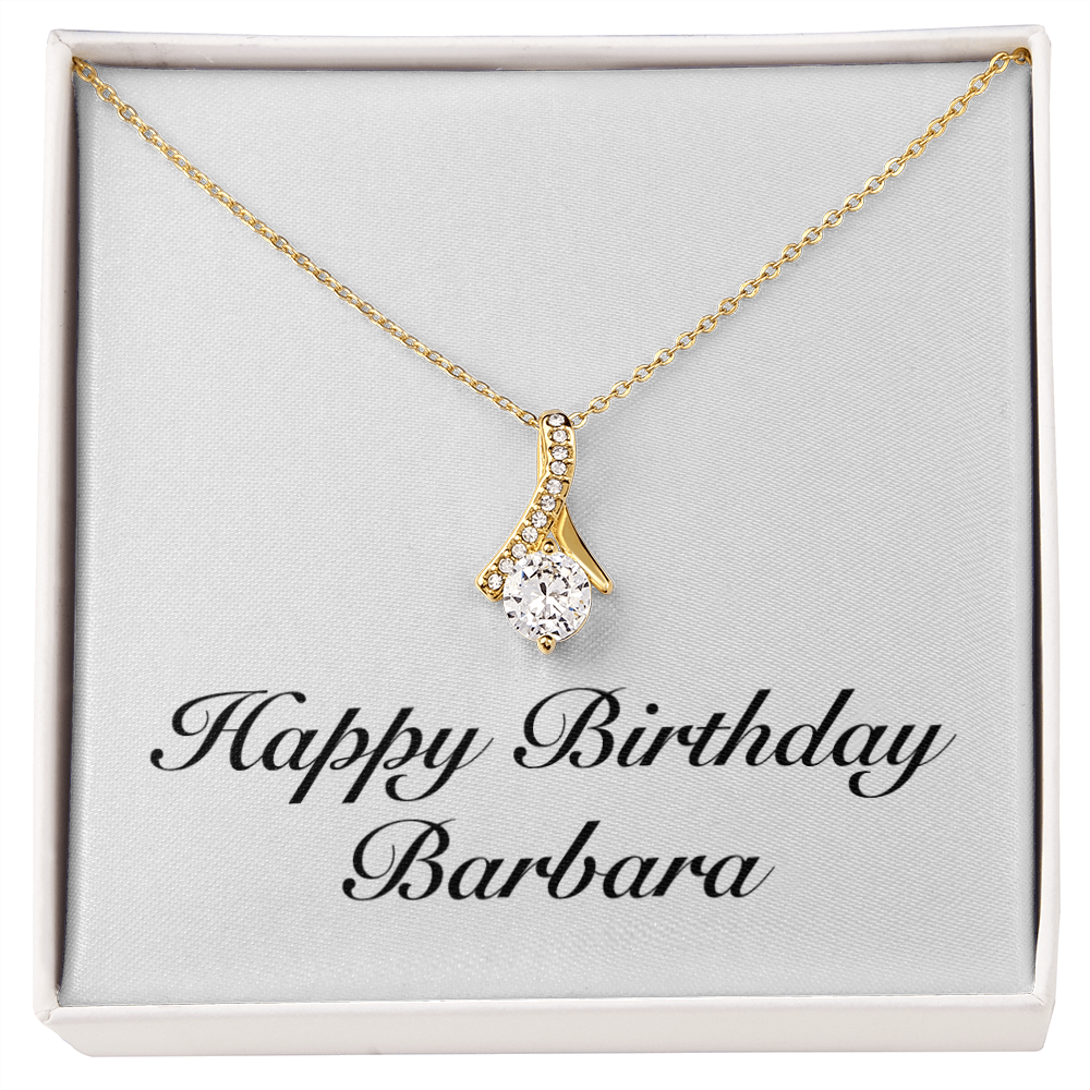 Happy Birthday Barbara - 18K Yellow Gold Finish Alluring Beauty Necklace