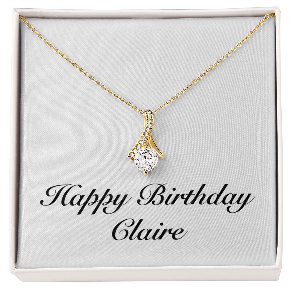 Happy Birthday Claire - 18K Yellow Gold Finish Alluring Beauty Necklace
