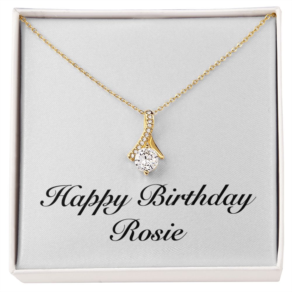 Happy Birthday Rosie - 18K Yellow Gold Finish Alluring Beauty Necklace