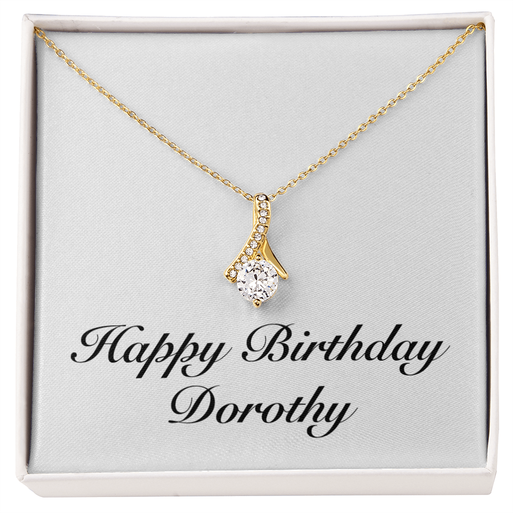 Happy Birthday Dorothy - 18K Yellow Gold Finish Alluring Beauty Necklace