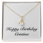 Happy Birthday Cristina - 18K Yellow Gold Finish Alluring Beauty Necklace