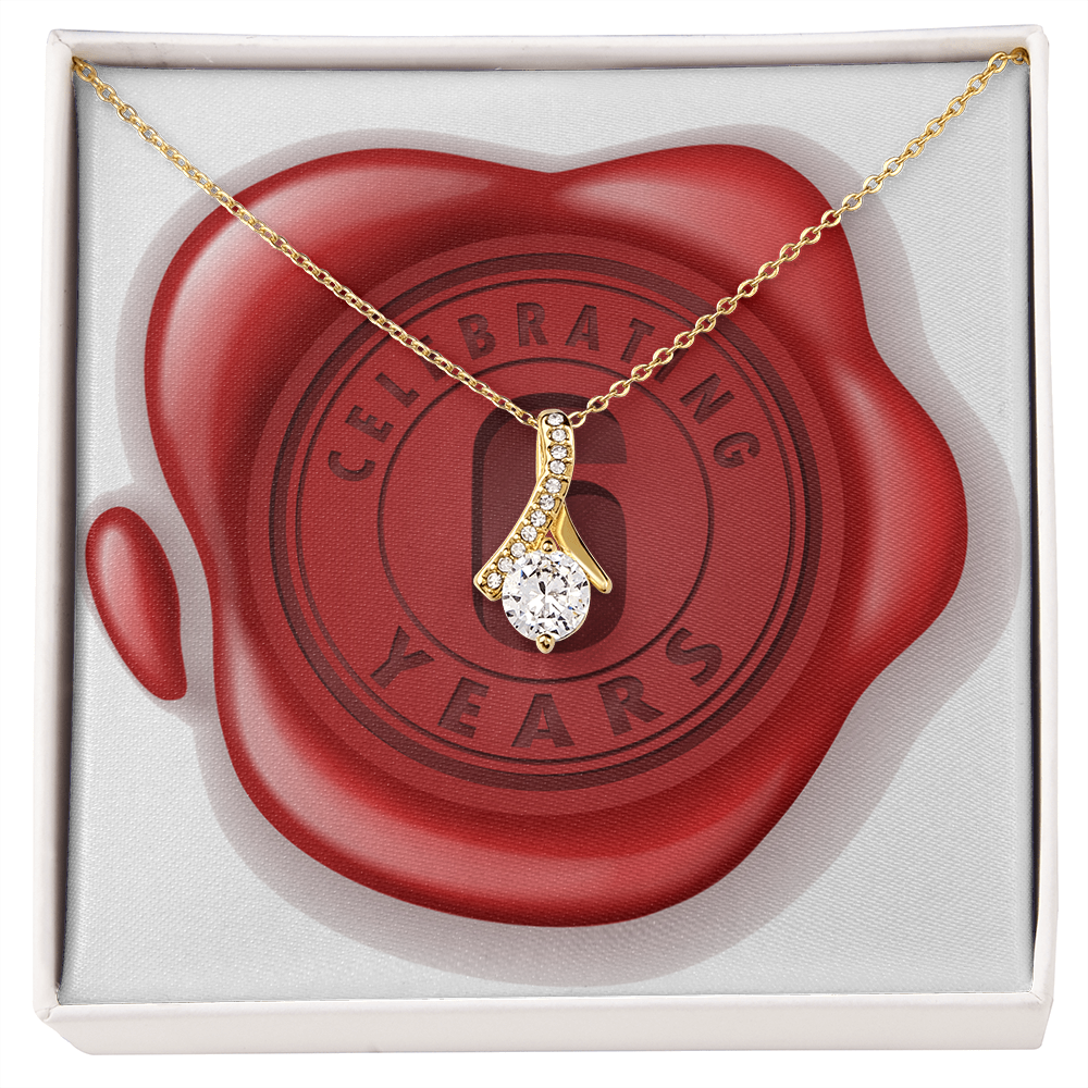 Celebrating 06 Years Anniversary - 18K Yellow Gold Finish Alluring Beauty Necklace