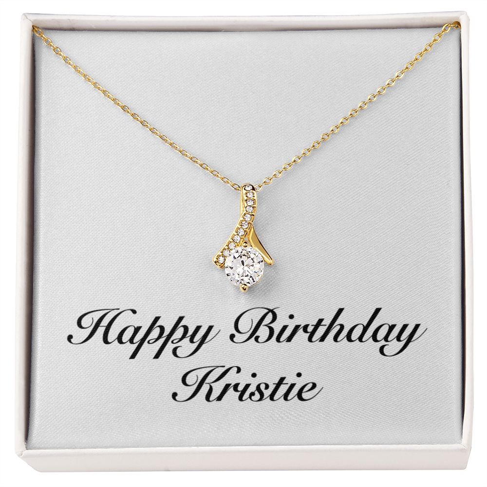 Happy Birthday Kristie - 18K Yellow Gold Finish Alluring Beauty Necklace