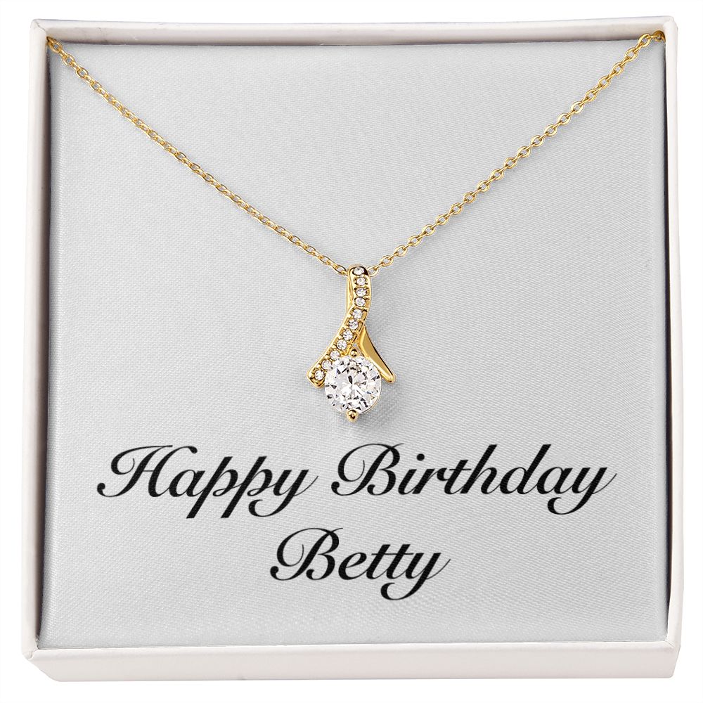 Happy Birthday Betty - 18K Yellow Gold Finish Alluring Beauty Necklace