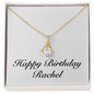 Happy Birthday Rachel - 18K Yellow Gold Finish Alluring Beauty Necklace
