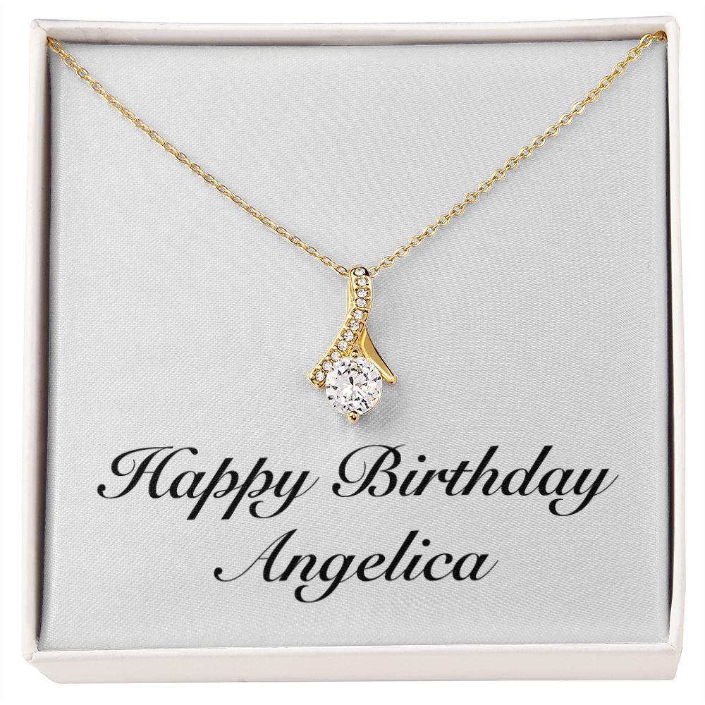 Happy Birthday Angelica - 18K Yellow Gold Finish Alluring Beauty Necklace