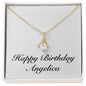 Happy Birthday Angelica - 18K Yellow Gold Finish Alluring Beauty Necklace