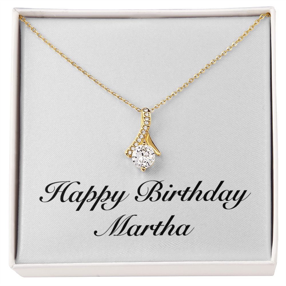 Happy Birthday Martha - 18K Yellow Gold Finish Alluring Beauty Necklace