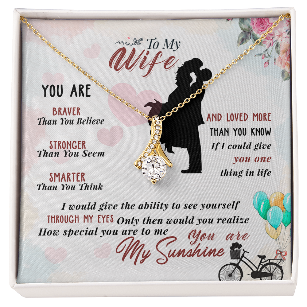 014 To My Wife - 18K Yellow Gold Finish Alluring Beauty Necklace