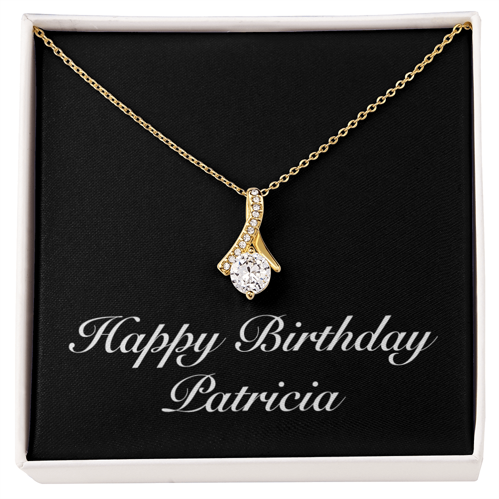 Happy Birthday Patricia v2 - 18K Yellow Gold Finish Alluring Beauty Necklace