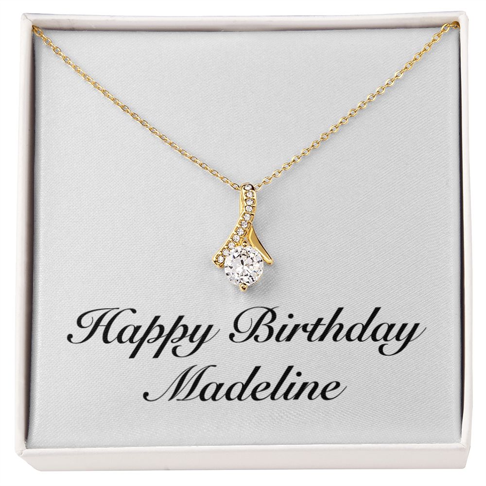 Happy Birthday Madeline - 18K Yellow Gold Finish Alluring Beauty Necklace