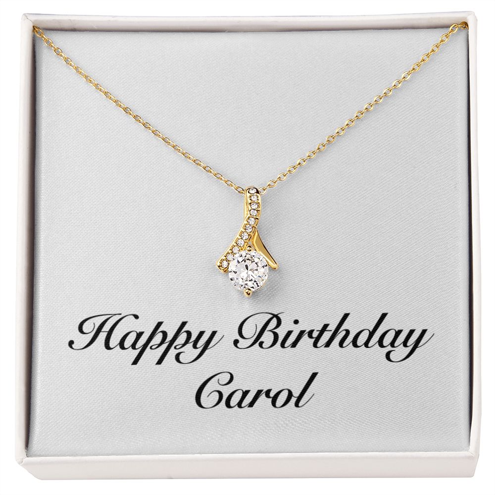 Happy Birthday Carol - 18K Yellow Gold Finish Alluring Beauty Necklace