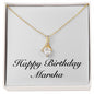 Happy Birthday Marsha - 18K Yellow Gold Finish Alluring Beauty Necklace