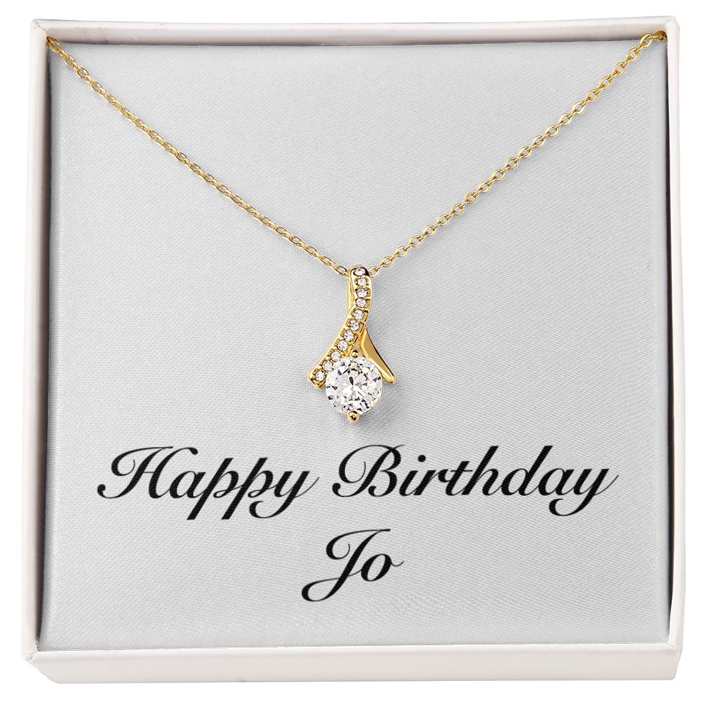 Happy Birthday Jo - 18K Yellow Gold Finish Alluring Beauty Necklace
