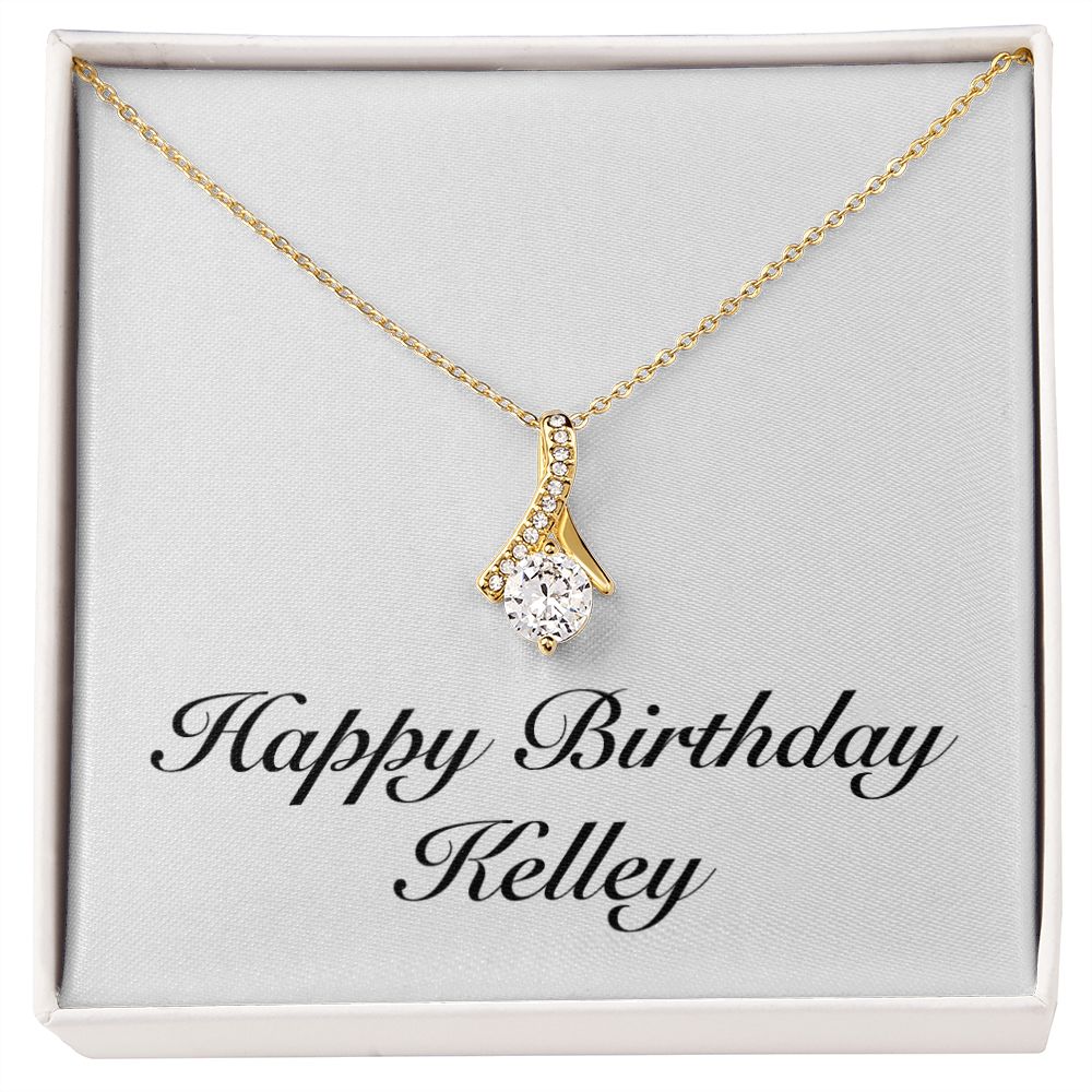 Happy Birthday Kelley - 18K Yellow Gold Finish Alluring Beauty Necklace
