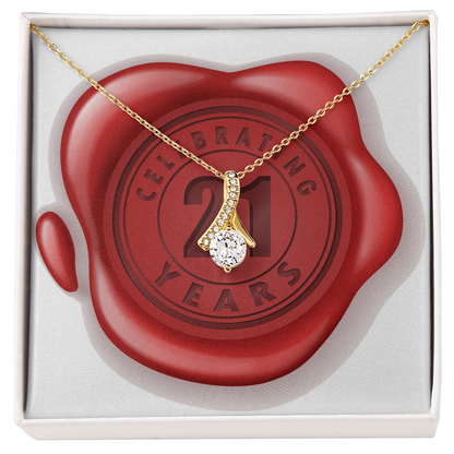 Celebrating 21 Years Anniversary - 18K Yellow Gold Finish Alluring Beauty Necklace