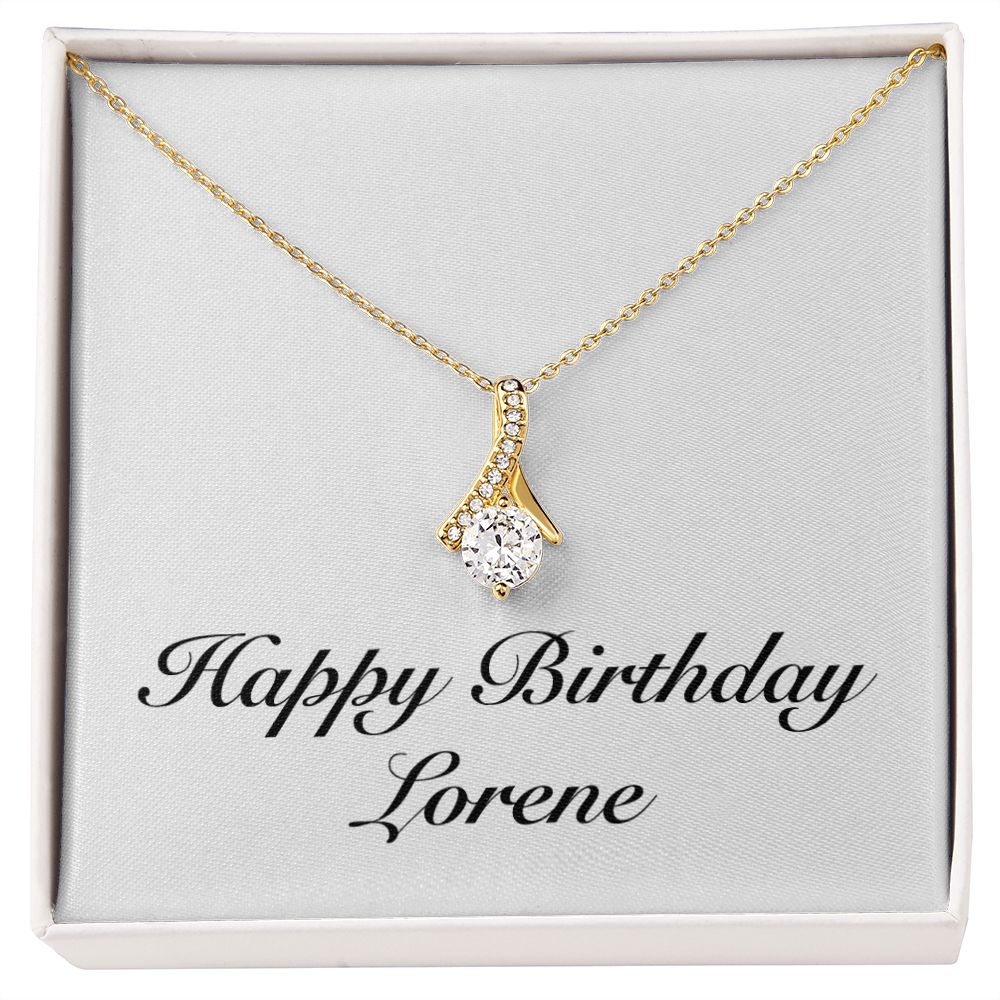 Happy Birthday Lorene - 18K Yellow Gold Finish Alluring Beauty Necklace