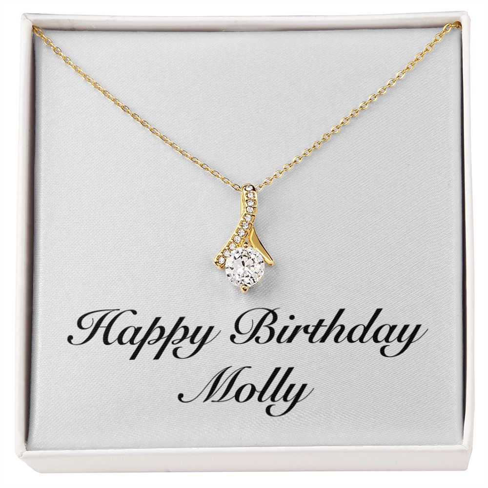 Happy Birthday Molly - 18K Yellow Gold Finish Alluring Beauty Necklace
