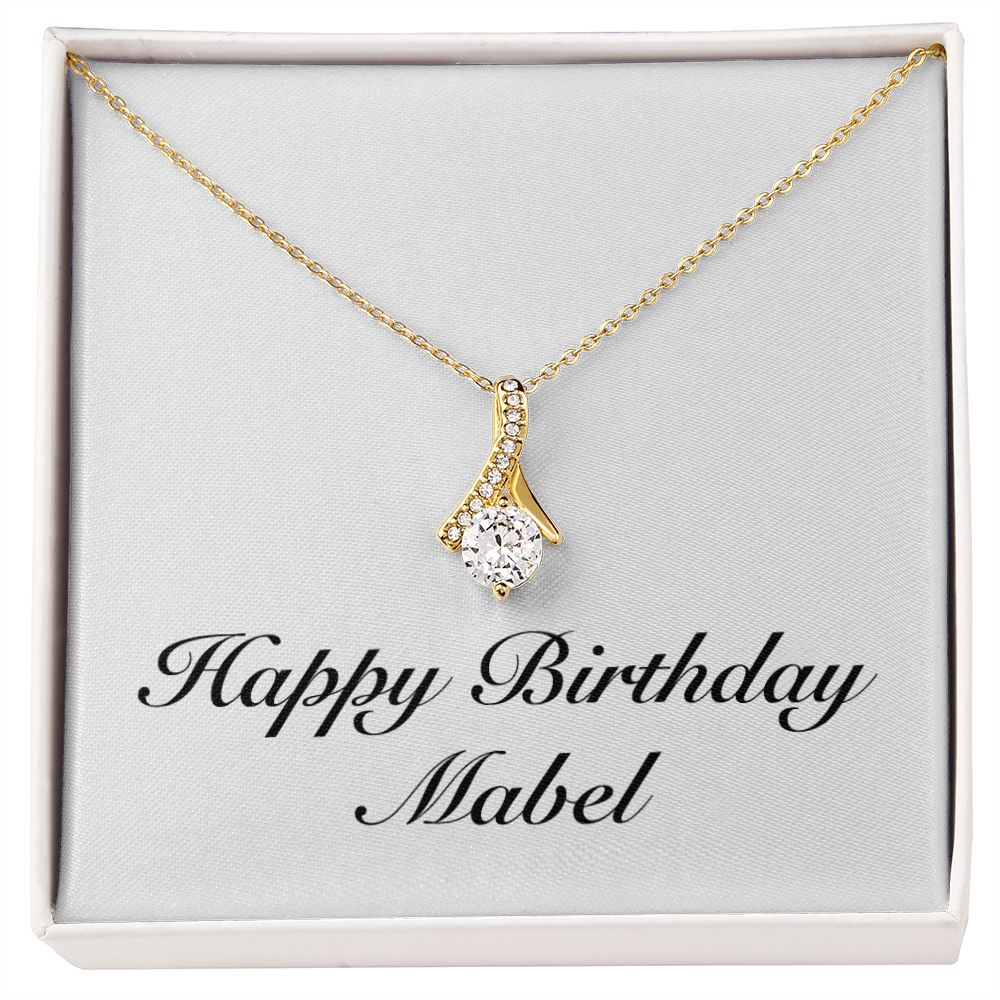 Happy Birthday Mabel - 18K Yellow Gold Finish Alluring Beauty Necklace