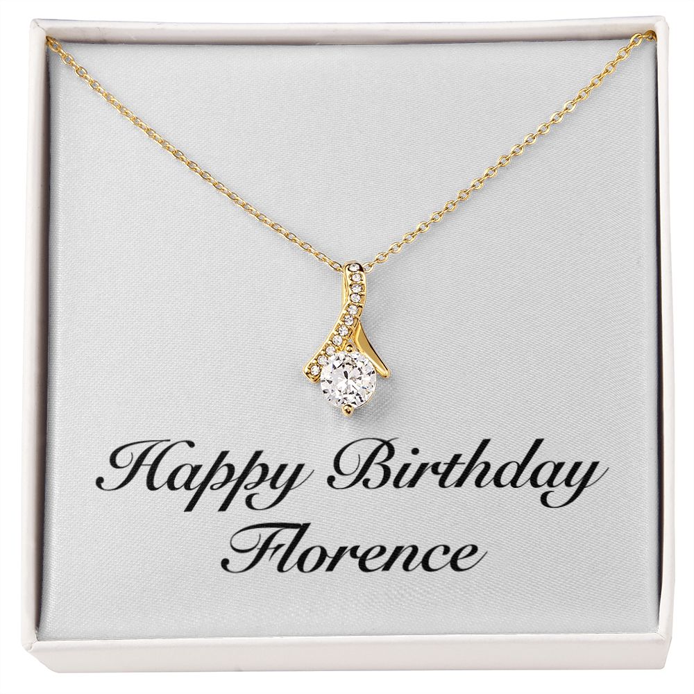 Happy Birthday Florence - 18K Yellow Gold Finish Alluring Beauty Necklace