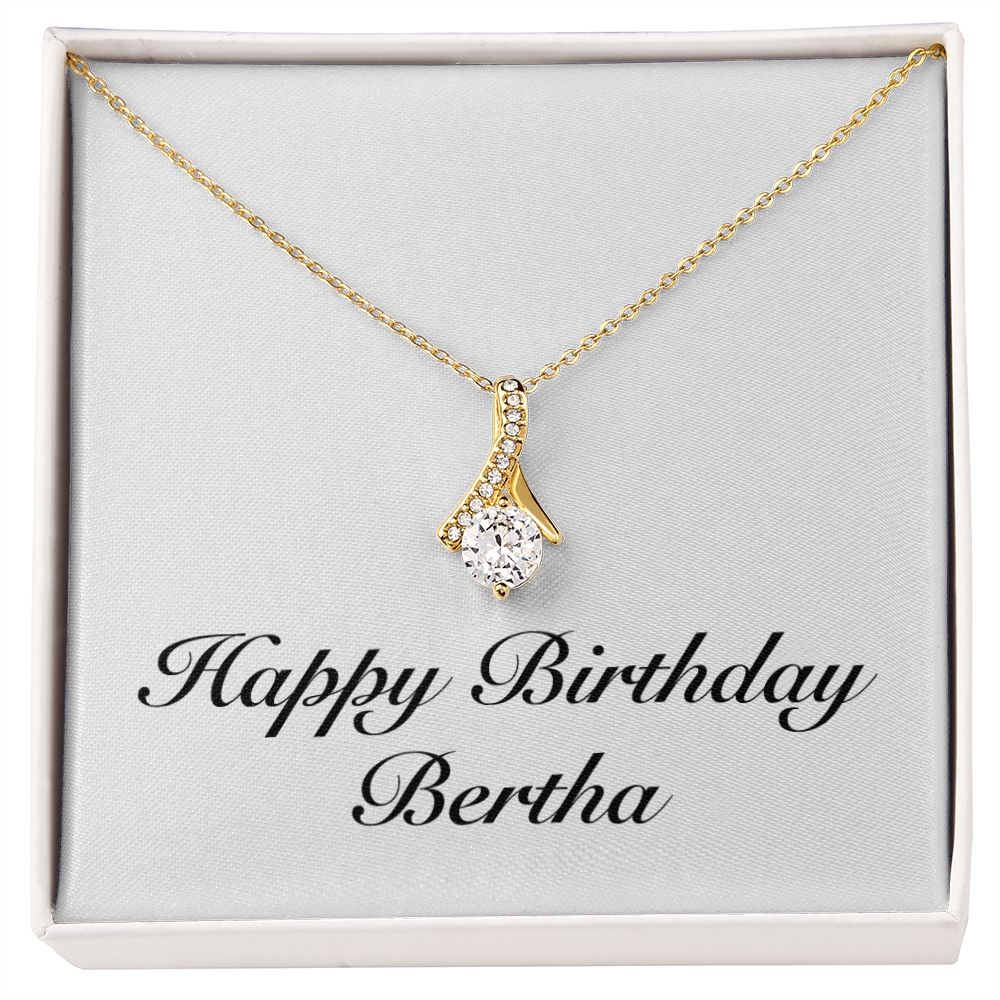 Happy Birthday Bertha - 18K Yellow Gold Finish Alluring Beauty Necklace