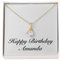 Happy Birthday Amanda - 18K Yellow Gold Finish Alluring Beauty Necklace