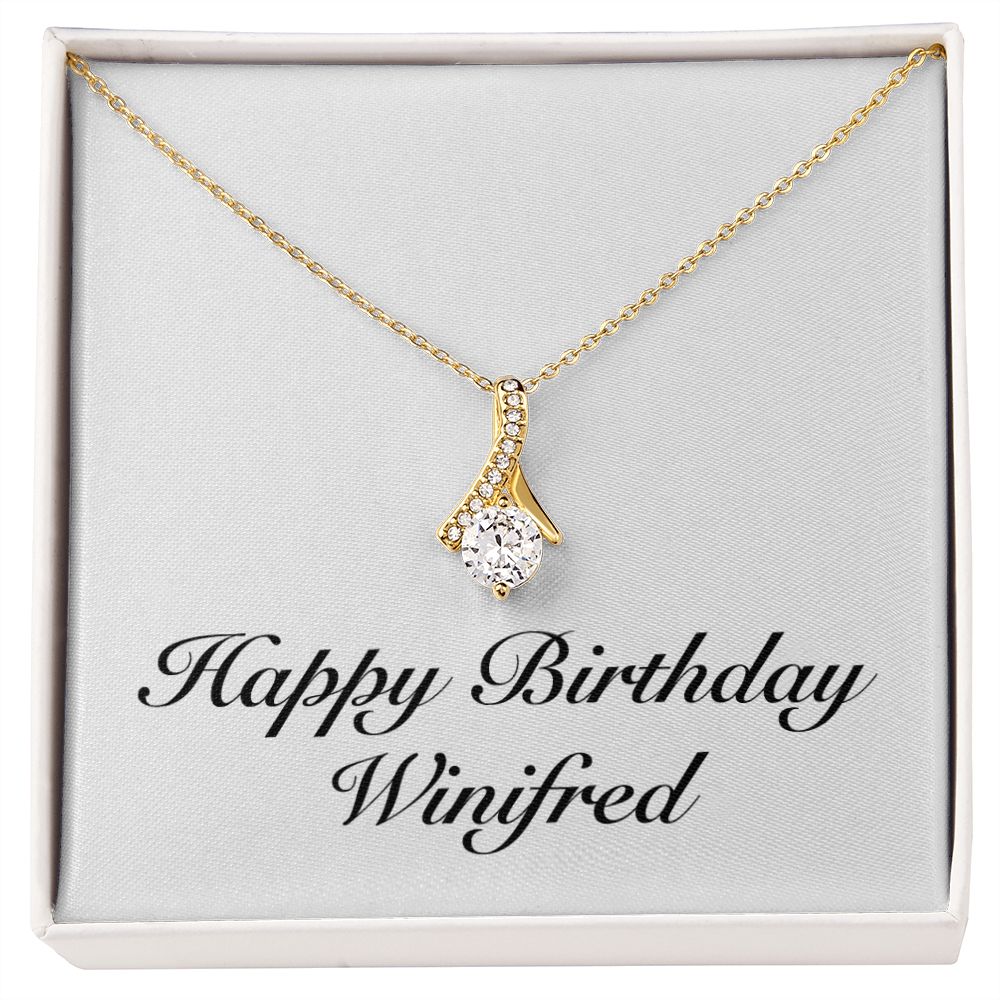Happy Birthday Winifred - 18K Yellow Gold Finish Alluring Beauty Necklace