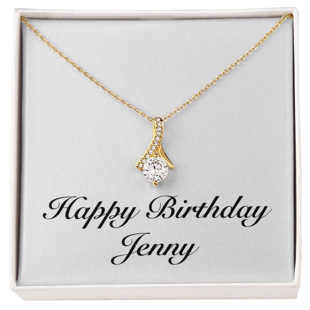 Happy Birthday Jenny - 18K Yellow Gold Finish Alluring Beauty Necklace