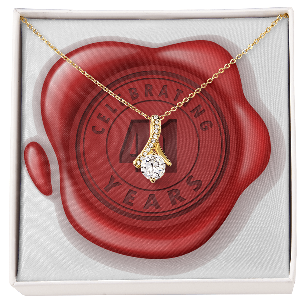 Celebrating 41 Years Anniversary - 18K Yellow Gold Finish Alluring Beauty Necklace