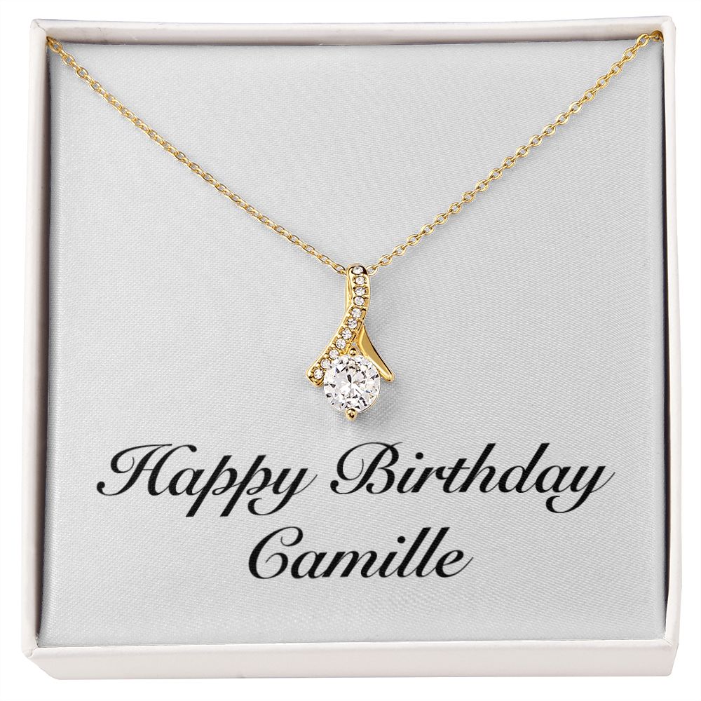 Happy Birthday Camille - 18K Yellow Gold Finish Alluring Beauty Necklace