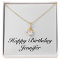 Happy Birthday Jennifer - 18K Yellow Gold Finish Alluring Beauty Necklace