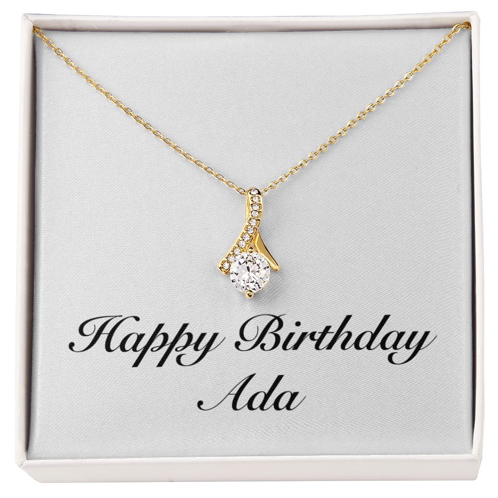Happy Birthday Ada - 18K Yellow Gold Finish Alluring Beauty Necklace