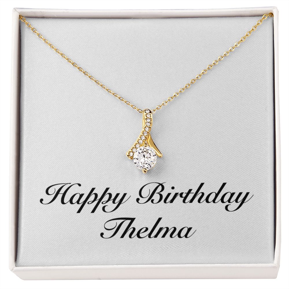 Happy Birthday Thelma - 18K Yellow Gold Finish Alluring Beauty Necklace