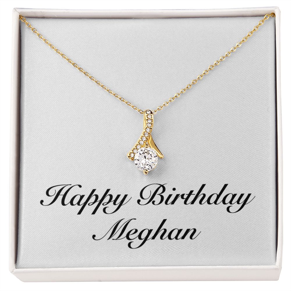 Happy Birthday Meghan - 18K Yellow Gold Finish Alluring Beauty Necklace