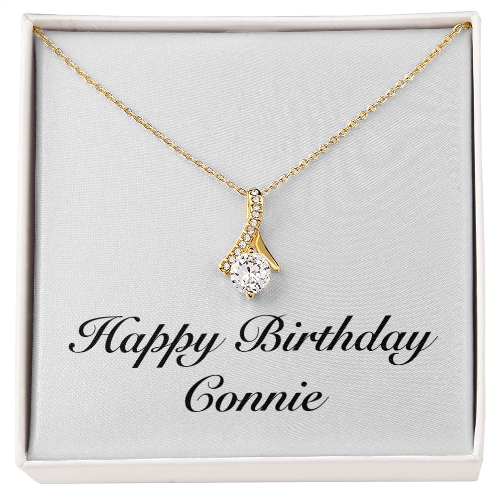 Happy Birthday Connie - 18K Yellow Gold Finish Alluring Beauty Necklace