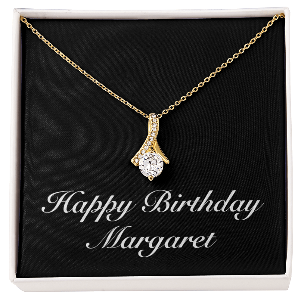 Happy Birthday Margaret v2 - 18K Yellow Gold Finish Alluring Beauty Necklace