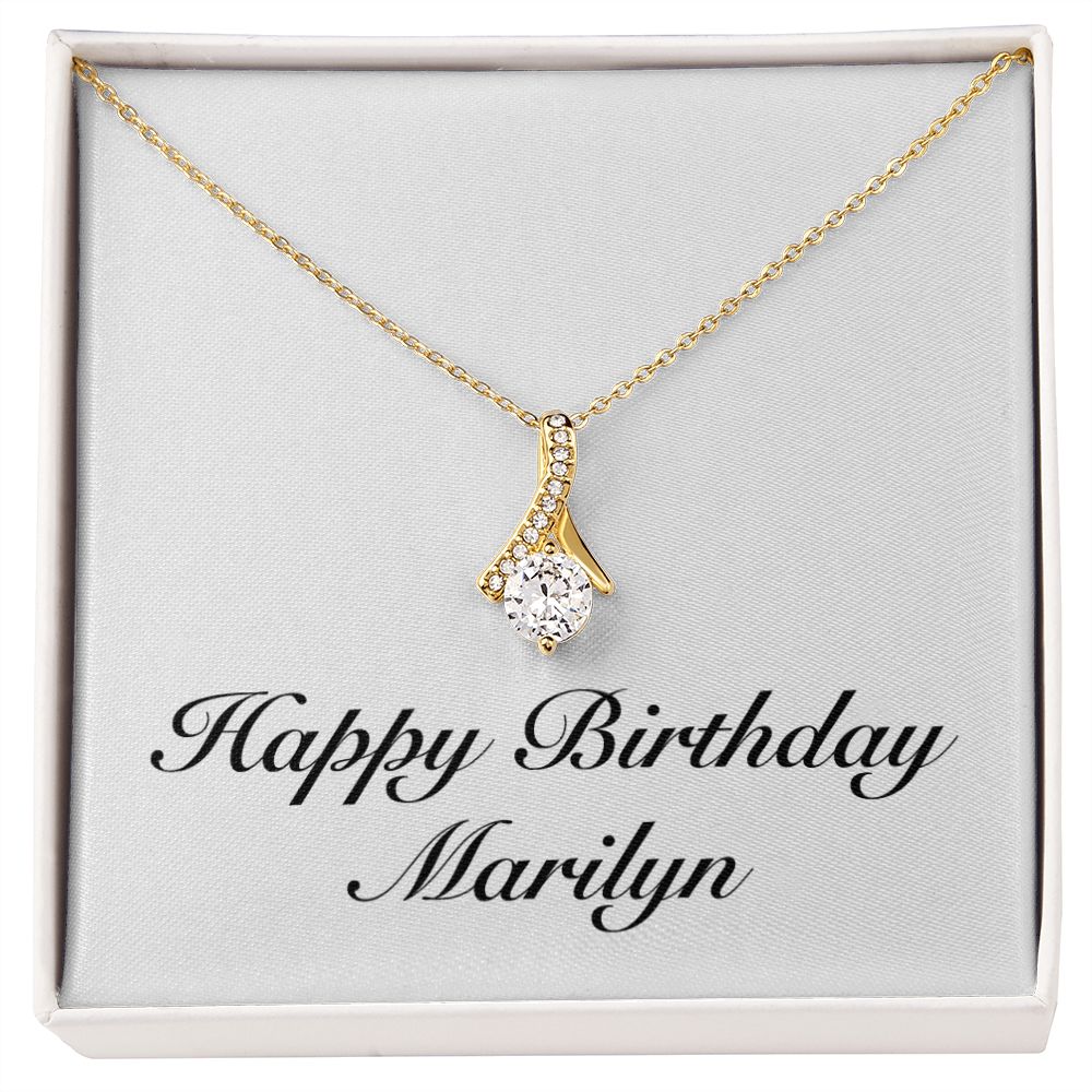 Happy Birthday Marilyn - 18K Yellow Gold Finish Alluring Beauty Necklace