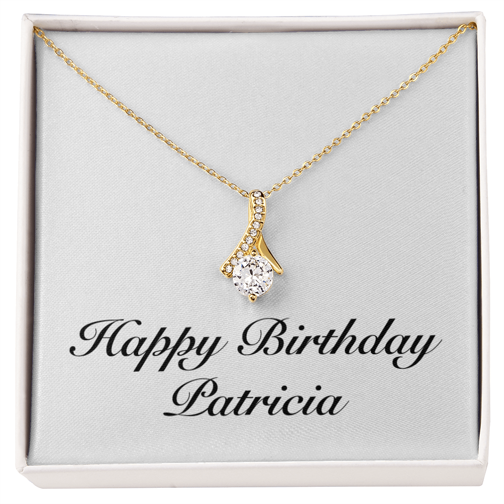 Happy Birthday Patricia - 18K Yellow Gold Finish Alluring Beauty Necklace