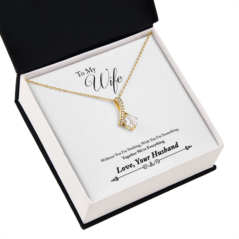 007 To My Wife - 18K Yellow Gold Finish Alluring Beauty Necklace