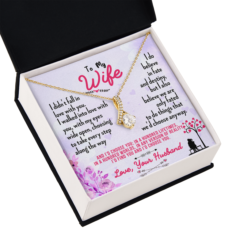 016 To My Wife - 18K Yellow Gold Finish Alluring Beauty Necklace