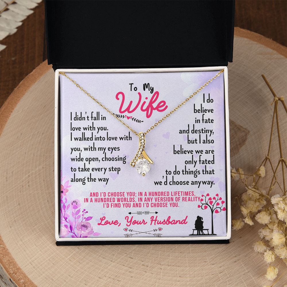 016 To My Wife - 18K Yellow Gold Finish Alluring Beauty Necklace