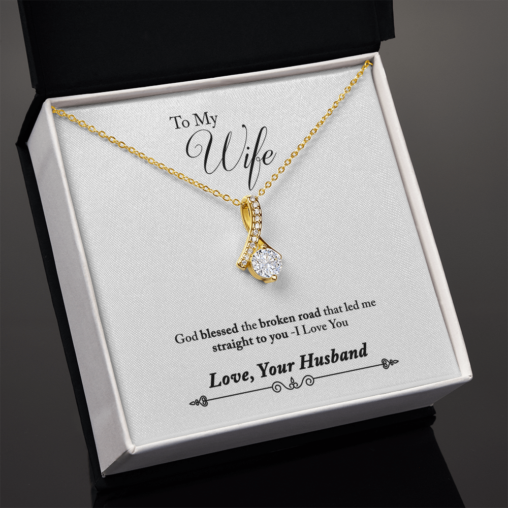 006 To My Wife - 18K Yellow Gold Finish Alluring Beauty Necklace